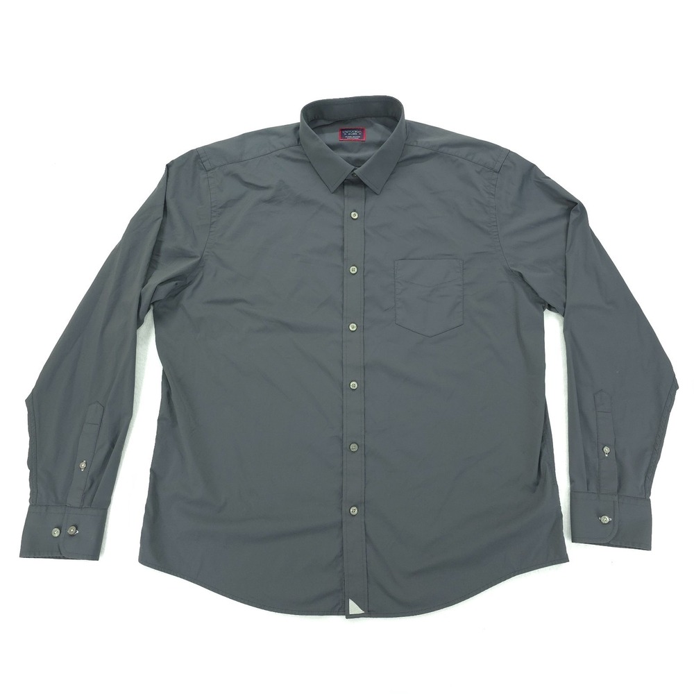 UNTUCKit Shirt Mens XL Gray Gironde Nylon Stretch Regular Button Up‎ Dress